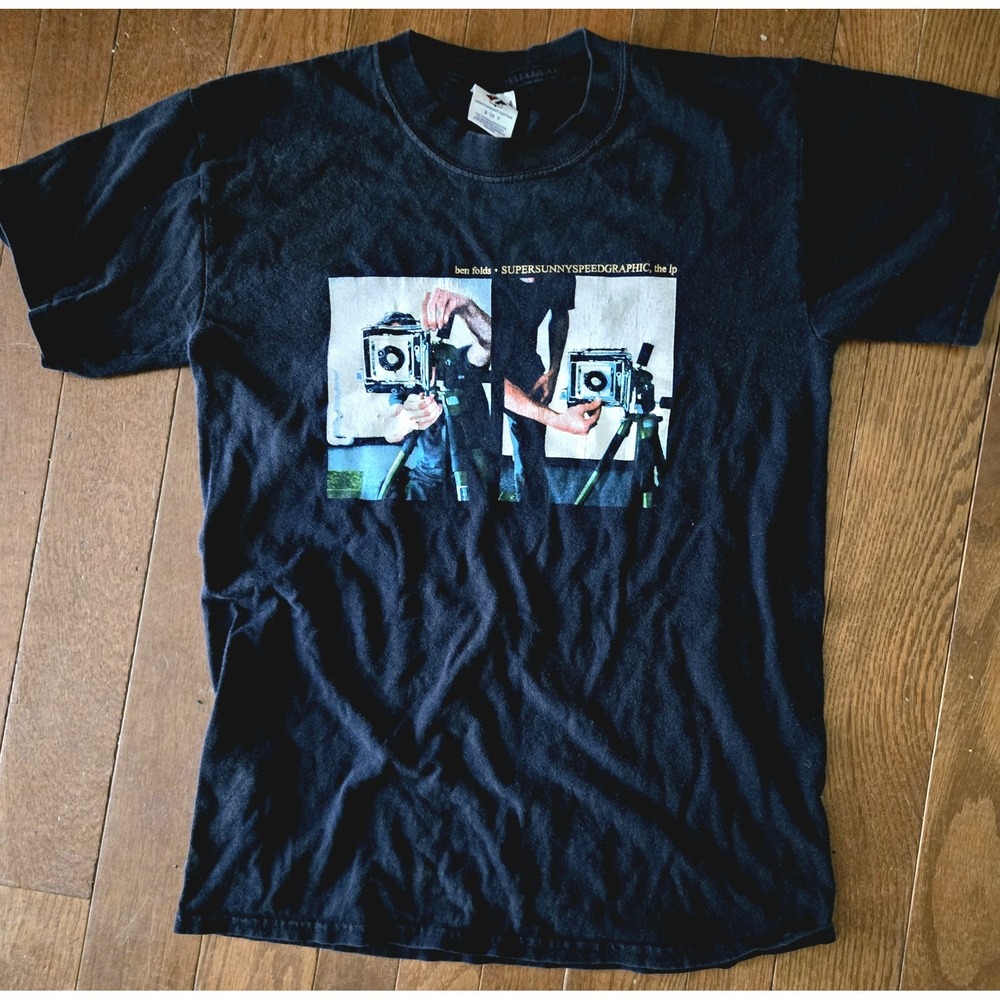 VTG Ben Folds Supersunnyspeedgraphic LP Black Concert Shirt Sz Small 2006